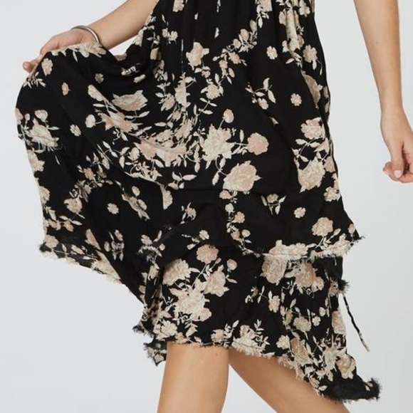 Jen's Pirate Booty Goya midi dress obsidian Spanish Rose black lace down XS gown - Picture 6 of 16